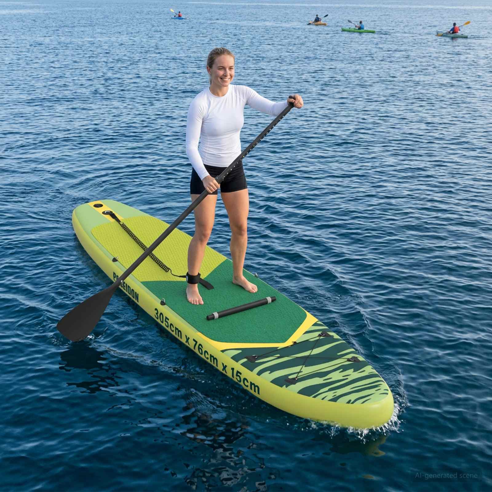vidaXL 2 in 1 Kajak & SUP Paddle 203 x 19,5 cm Zwart