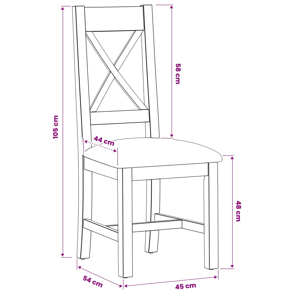 vidaXL Eetkamerstoel 2 pcs Massief Eikenhout Grijs 45 x 54 x 105 cm