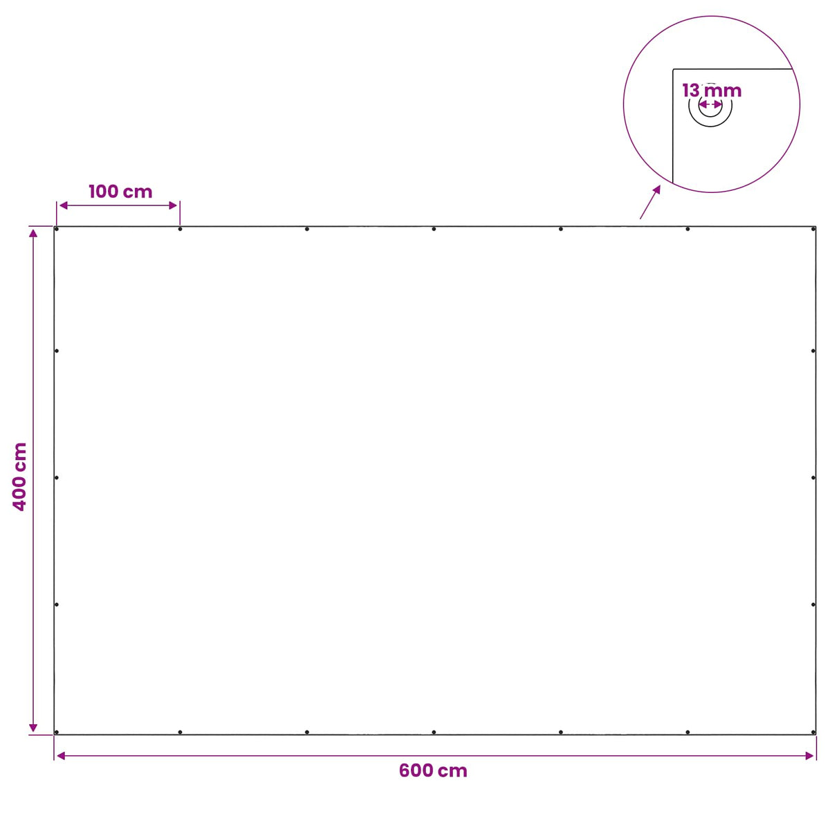 vidaXL Zeil met Oogjes Groen 4 x 6 m 260 gsm PE