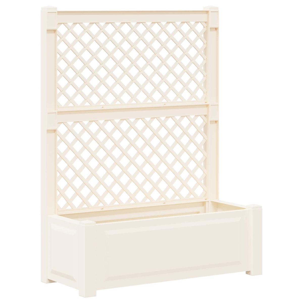 vidaXL Grote plantenbak met trellis Wit 99,5 x 43 x 133,5 cm PP