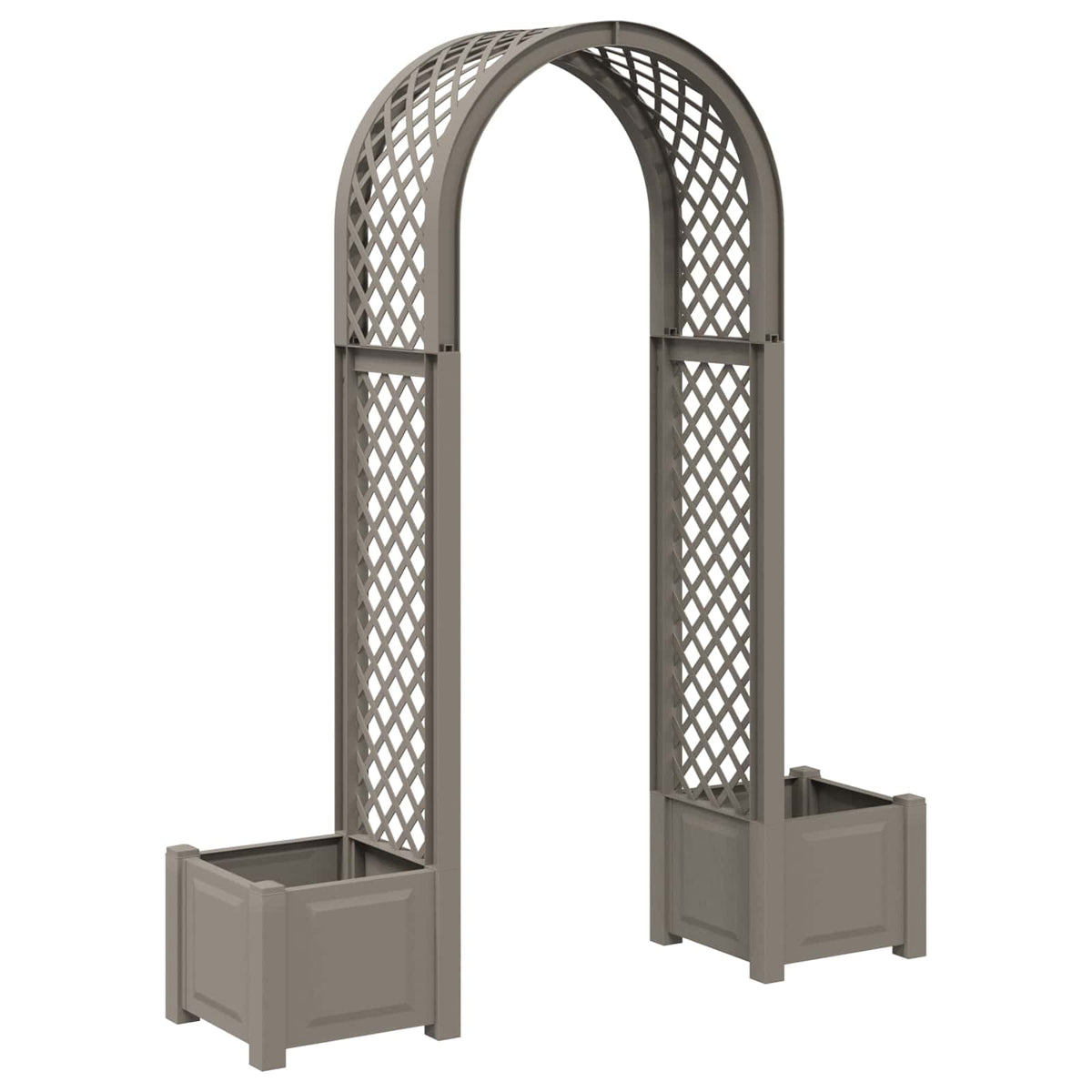 vidaXL Rozenboog met planter Wit 168,5 x 43 x 207 cm PP