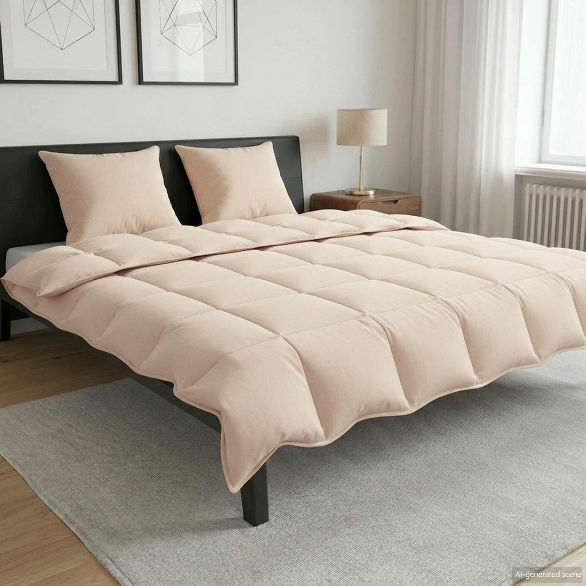 vidaXL Zomer Dekbed Beige 135 x 200 cm 100% Natuurlijke Kapok
