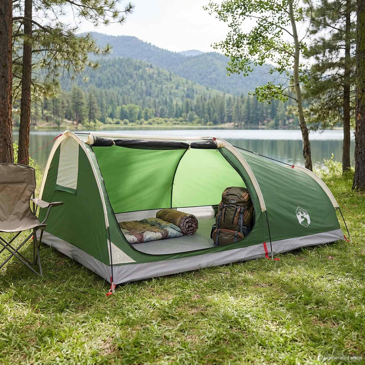 vidaXL Hiking Tent Waterdicht 1-persoons 1-Persoons Groen