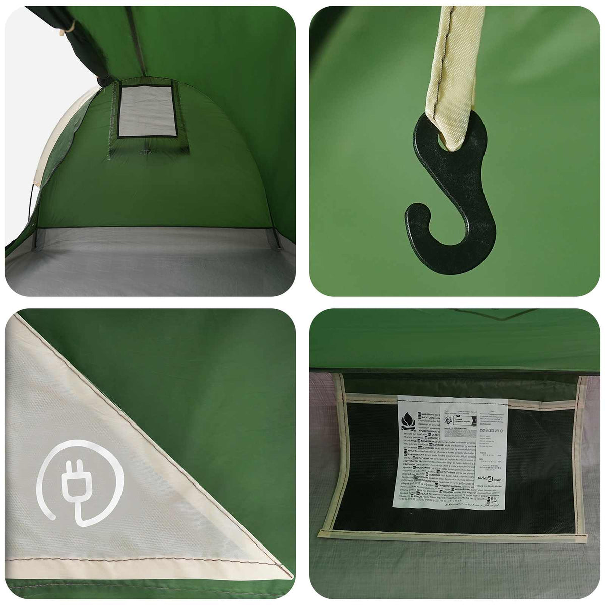 vidaXL Hiking Tent Waterdicht 1-persoons 1-Persoons Groen