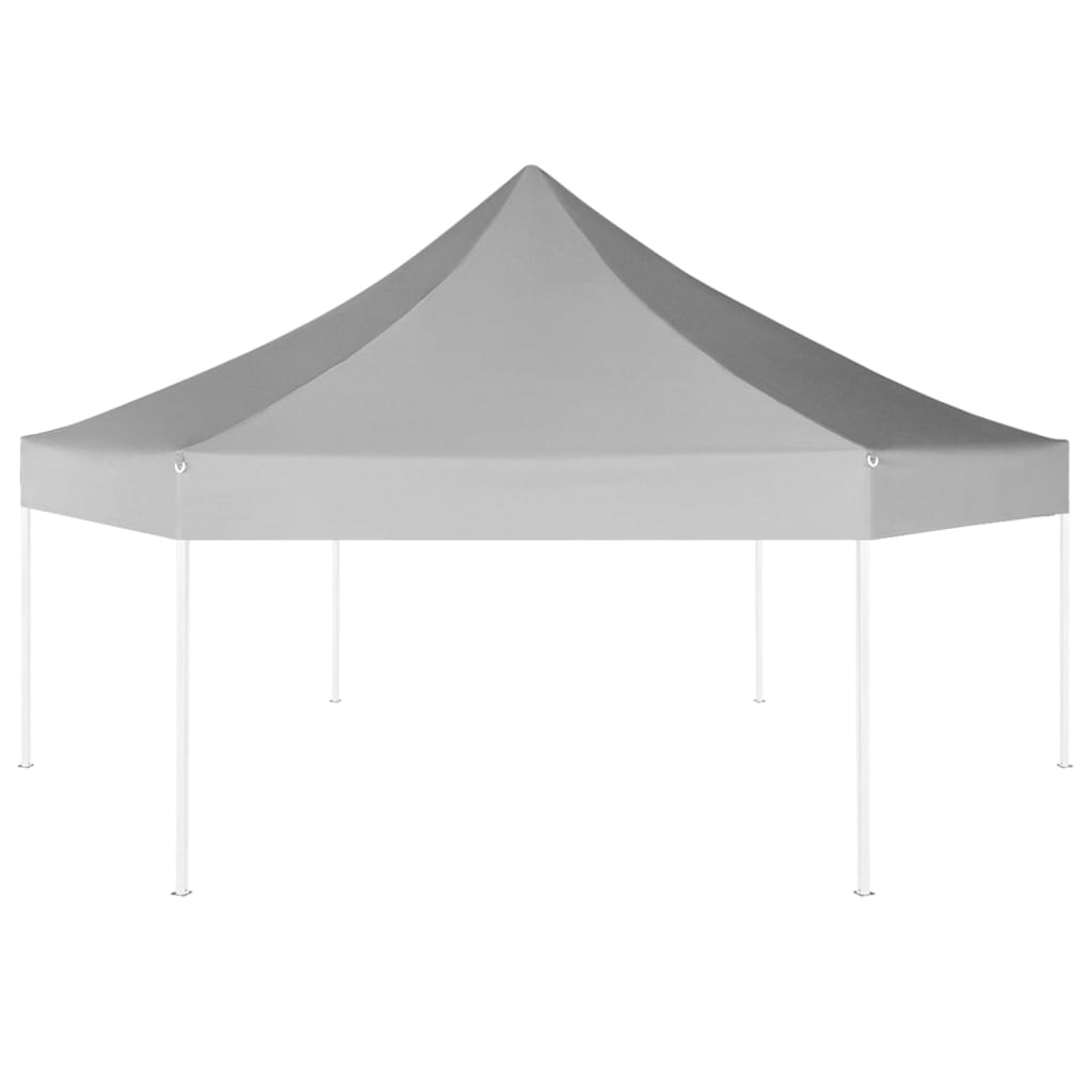 vidaXL Partytent pop-up zeshoekig inklapbaar 3,6x3,1 m grijs