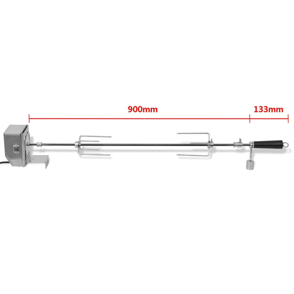 vidaXL BBQ Draaispit met professionele motor staal 900 mm - Aashly