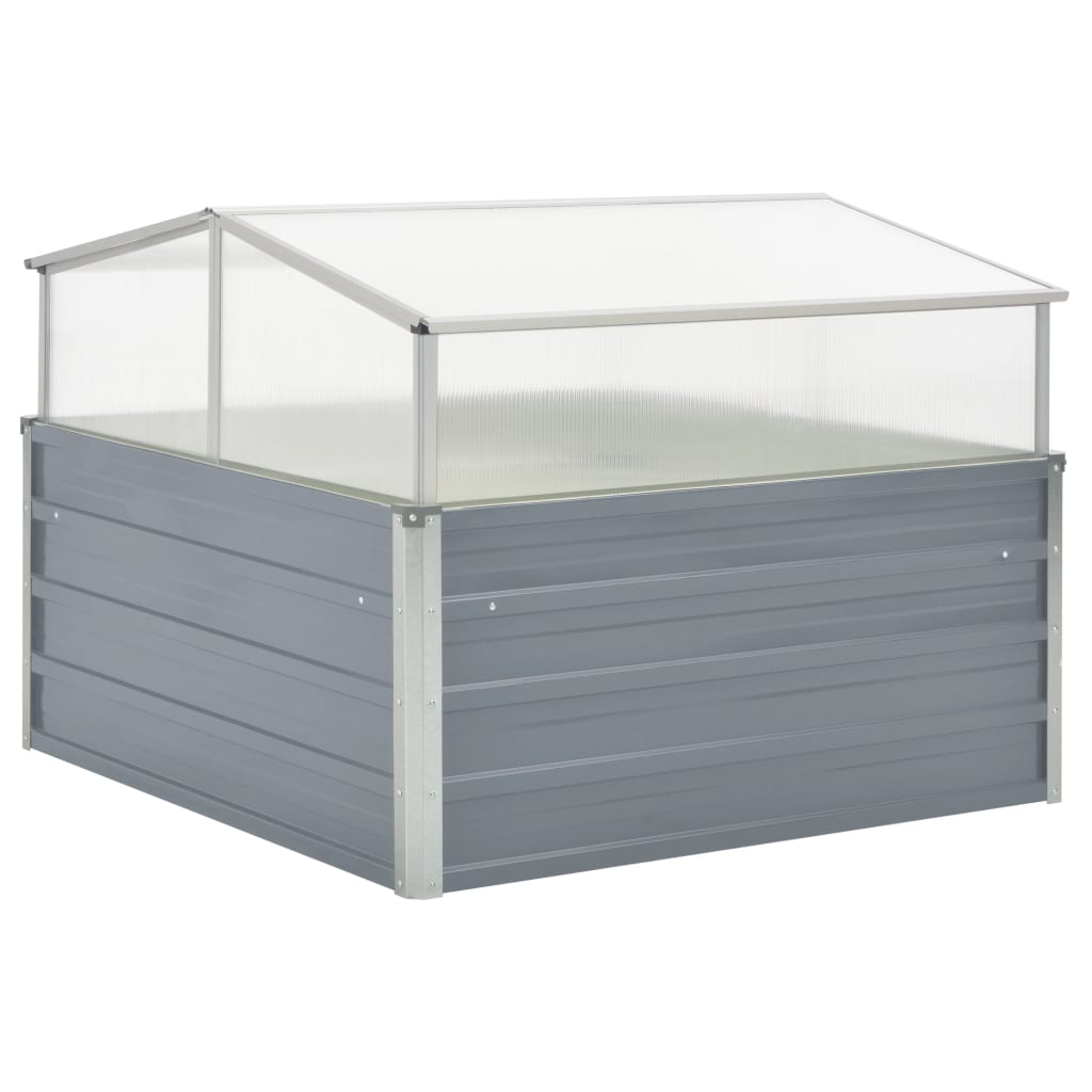 vidaXL Tuinkas 100x100x77 cm gegalvaniseerd staal antraciet - Aashly