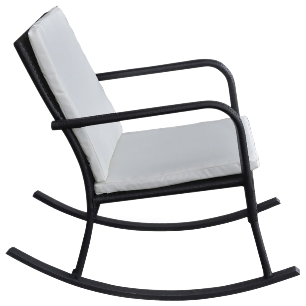 vidaXL Tuinschommelstoel poly rattan zwart - Aashly