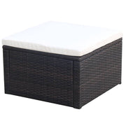 vidaXL Footstool/Pouffe Brown 53x53x30 cm Poly Rattan