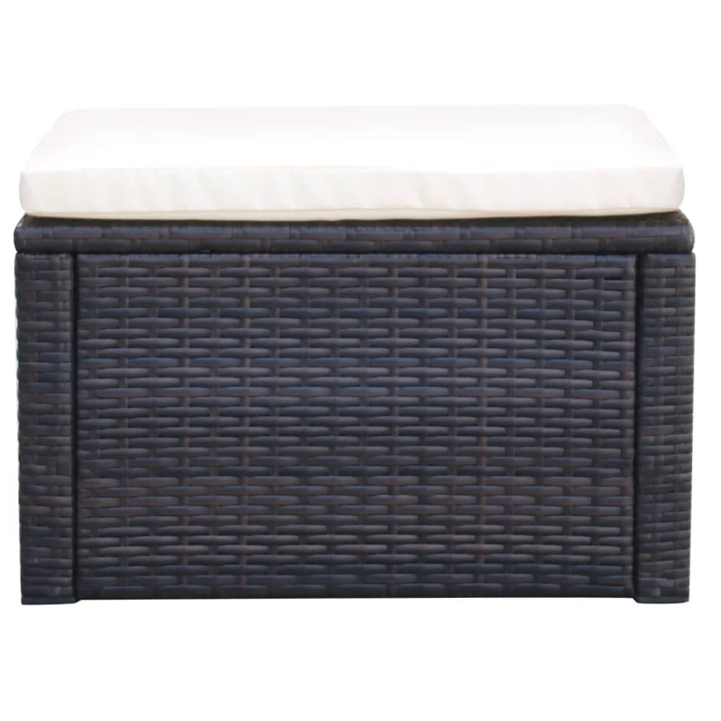 vidaXL Footstool/Pouffe Brown 53x53x30 cm Poly Rattan