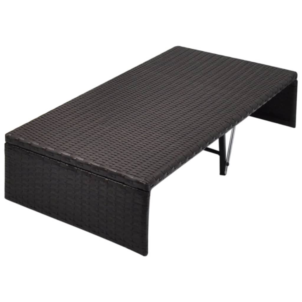 vidaXL Tuinbed met luifel 190x130 cm poly rattan bruin - Aashly