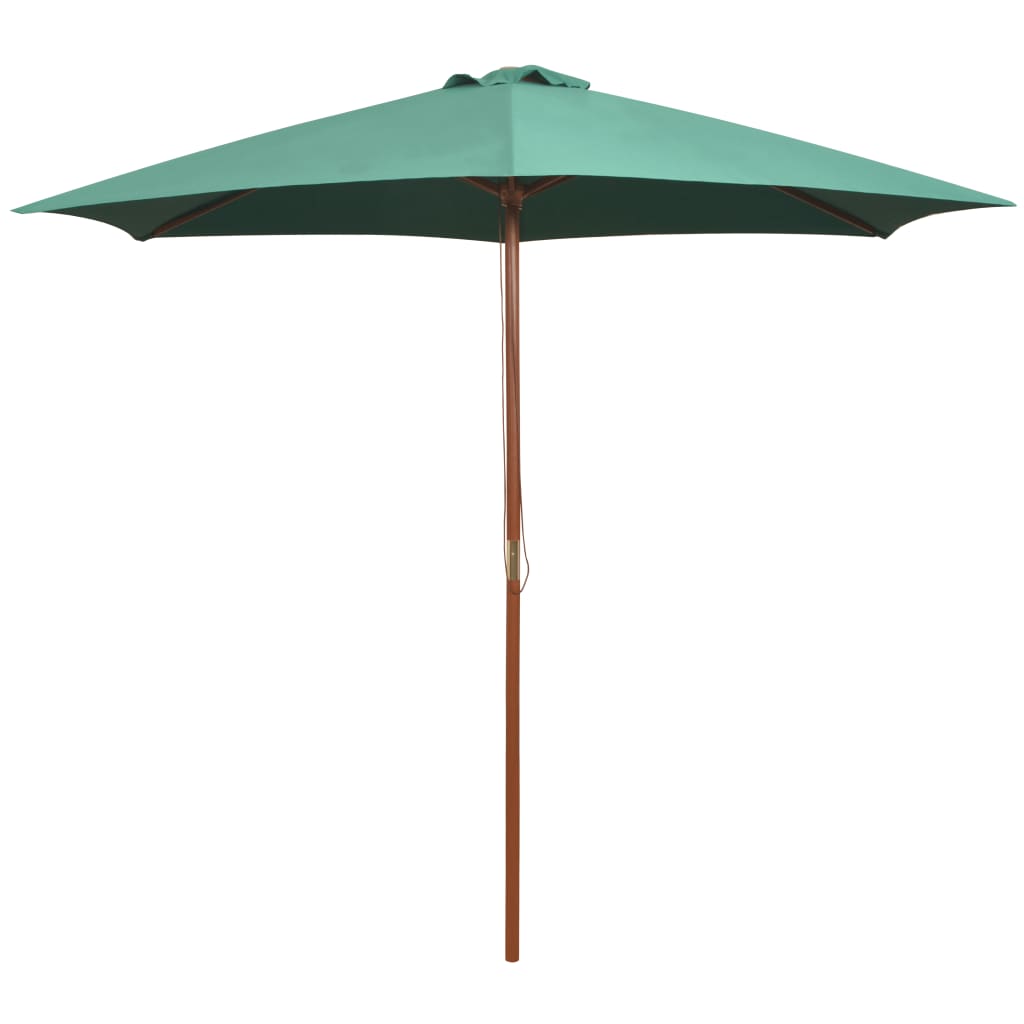 vidaXL Parasol 270x270 cm houten paal groen - Aashly