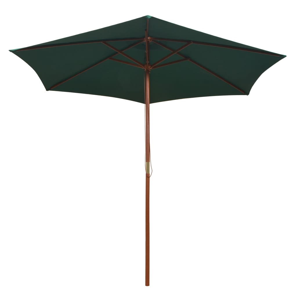 vidaXL Parasol 270x270 cm houten paal groen - Aashly