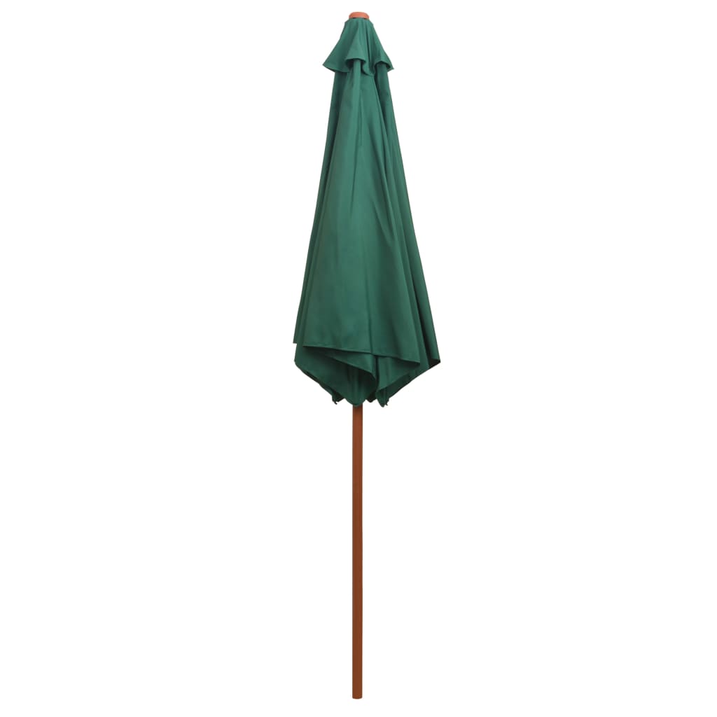 vidaXL Parasol 270x270 cm houten paal groen - Aashly