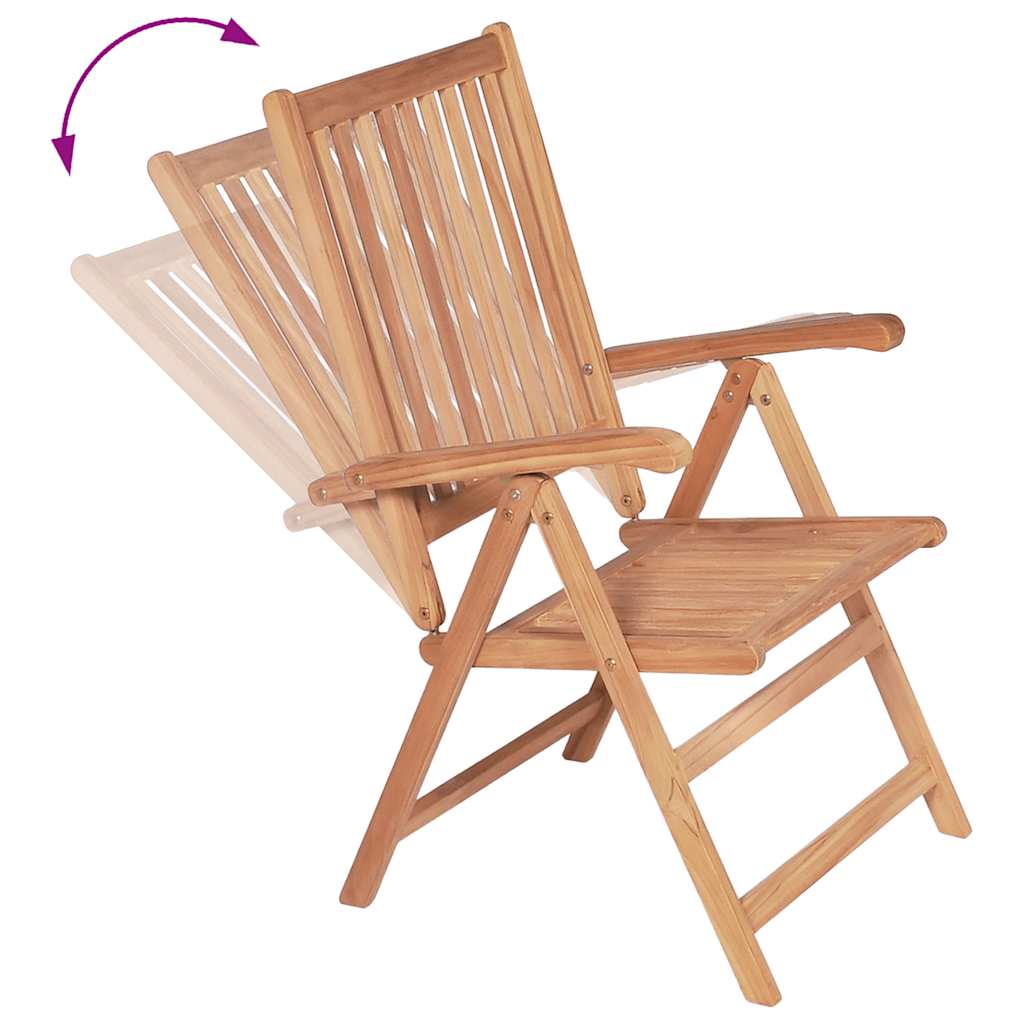 vidaXL Tuinstoelen 2 st verstelbaar massief teakhout - Aashly