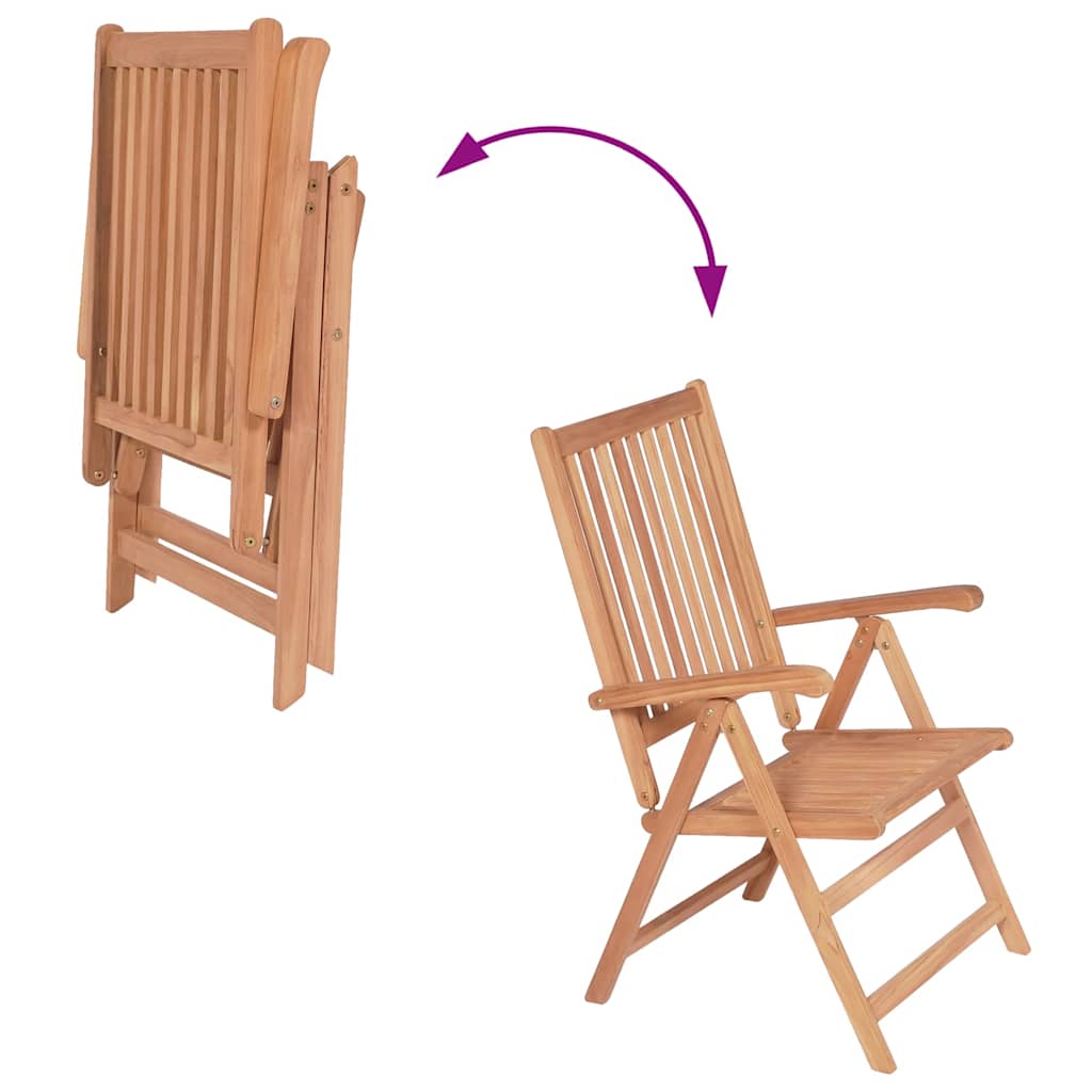 vidaXL Tuinstoelen 2 st verstelbaar massief teakhout - Aashly