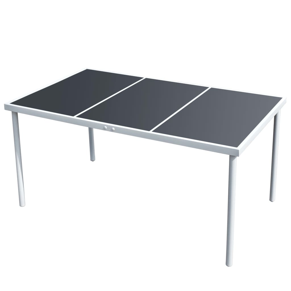vidaXL Tuintafel 190x90x74 cm staal zwart - Aashly