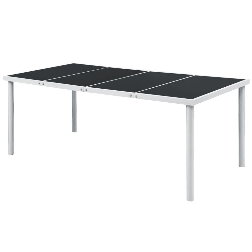 vidaXL Tuintafel 190x90x74 cm staal zwart - Aashly
