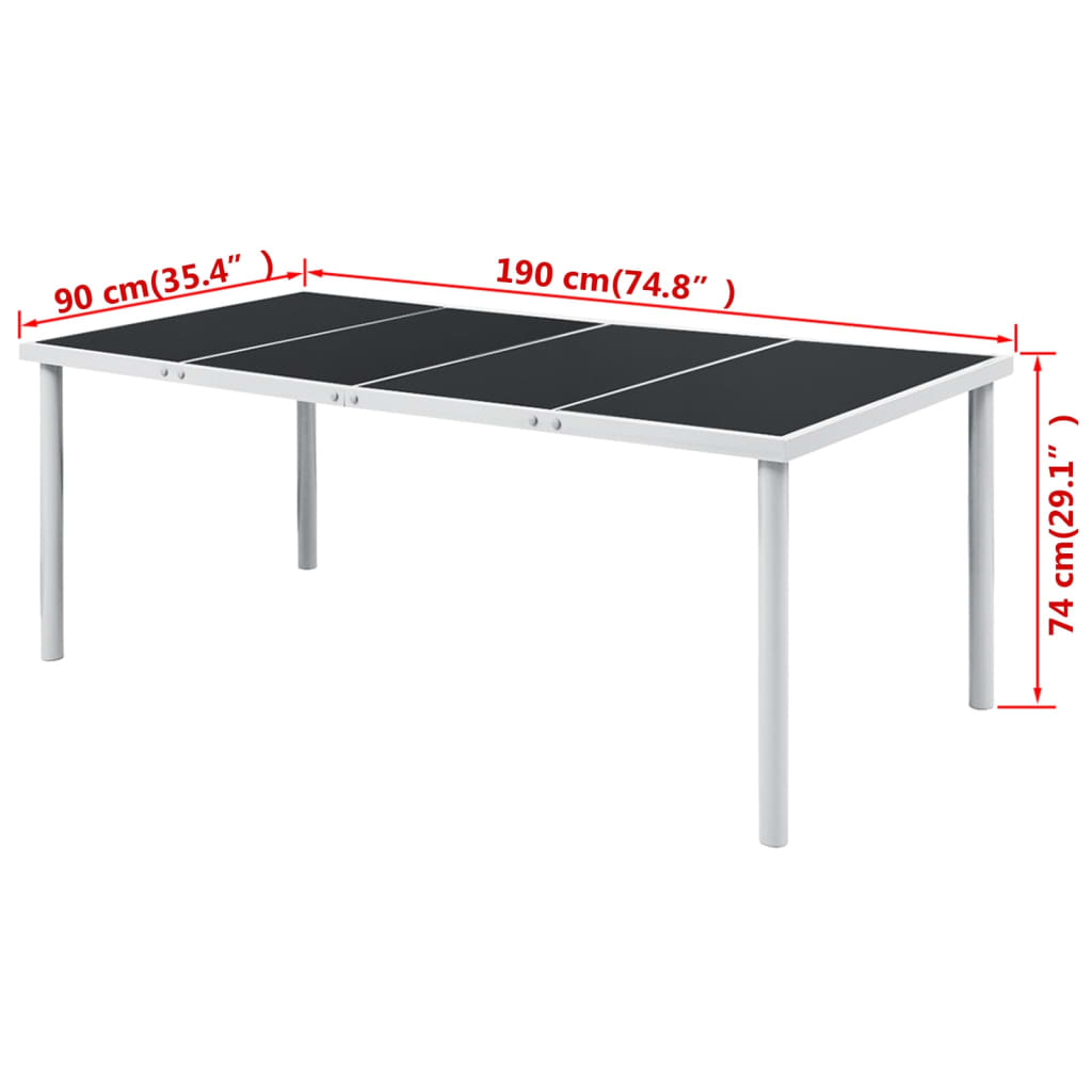 vidaXL Tuintafel 190x90x74 cm staal zwart - Aashly