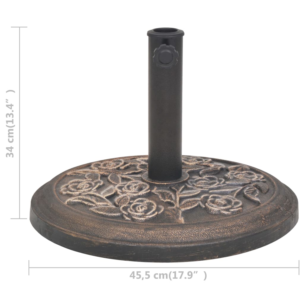 vidaXL Parasolvoet rond 9 kg hars bronskleurig - Aashly