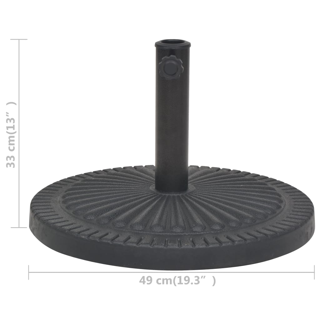 vidaXL Parasolvoet rond 29 kg hars zwart