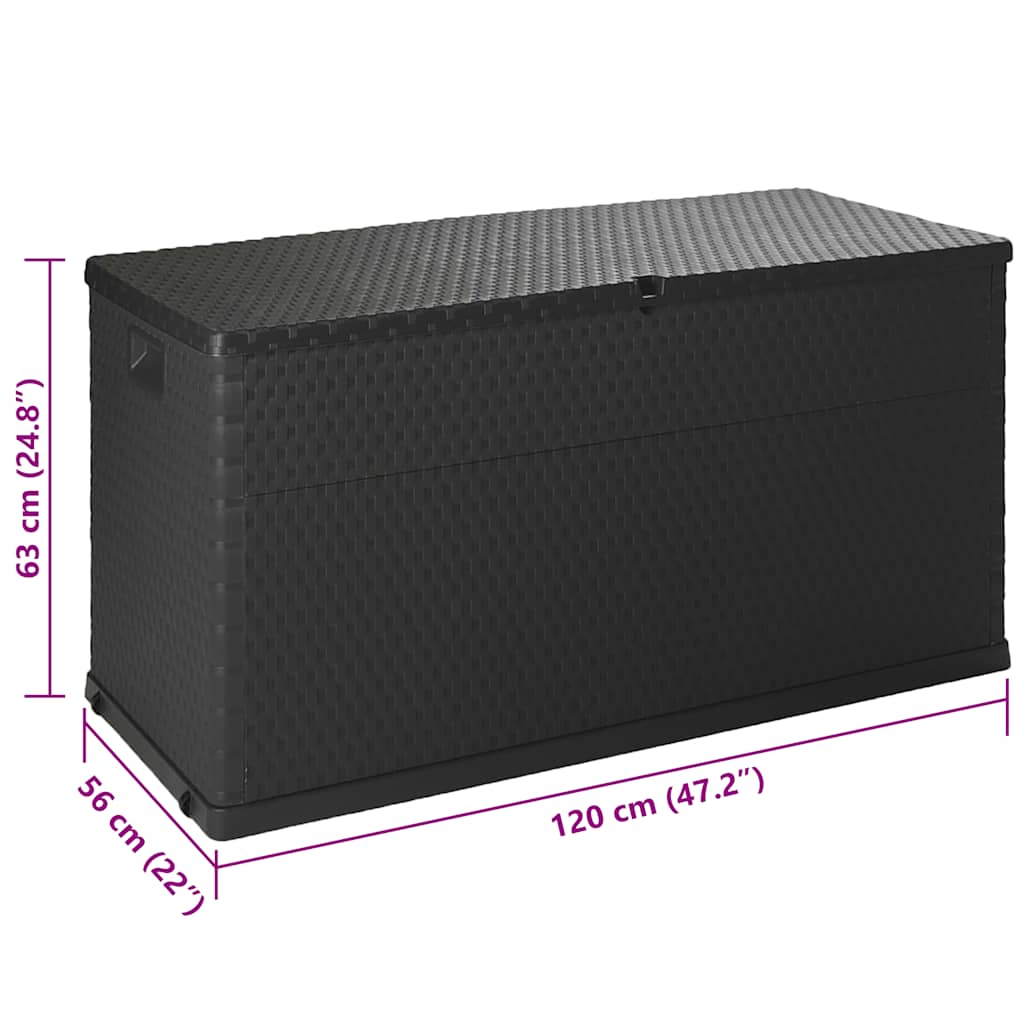 vidaXL Tuinbox 120x56x63 cm polypropeen rattan antracietkleurig - Aashly
