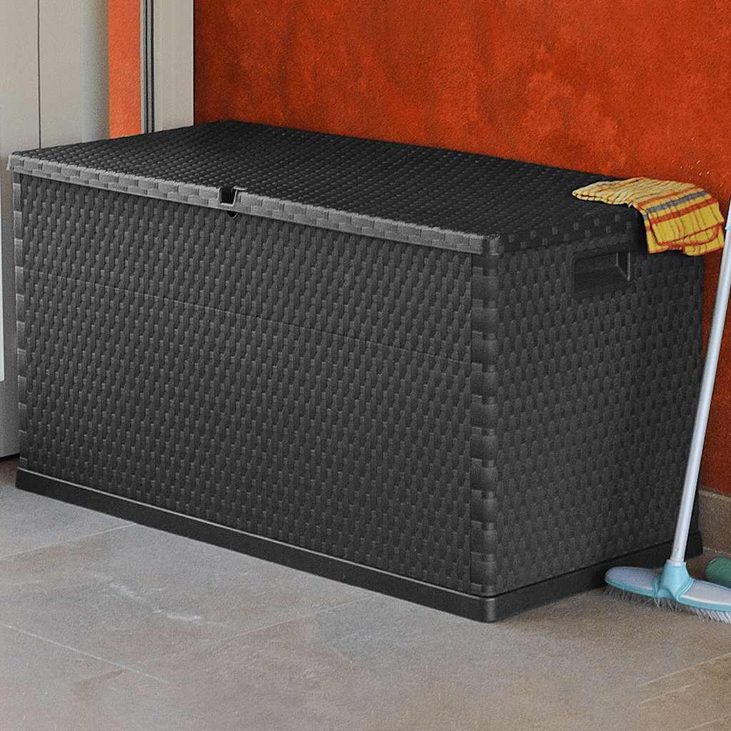 vidaXL Tuinbox 120x56x63 cm polypropeen rattan antracietkleurig - Aashly