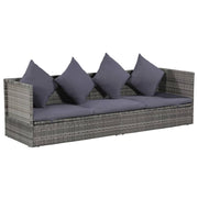 vidaXL Tuinbed 200x60 cm poly rattan grijs - Aashly