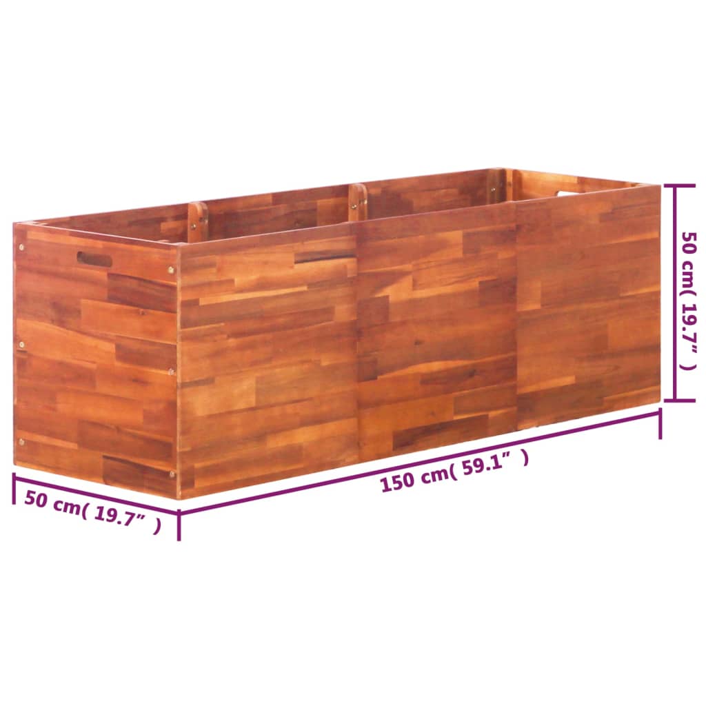 vidaXL Plantenbak verhoogd 150x50x50 cm acaciahout - Aashly