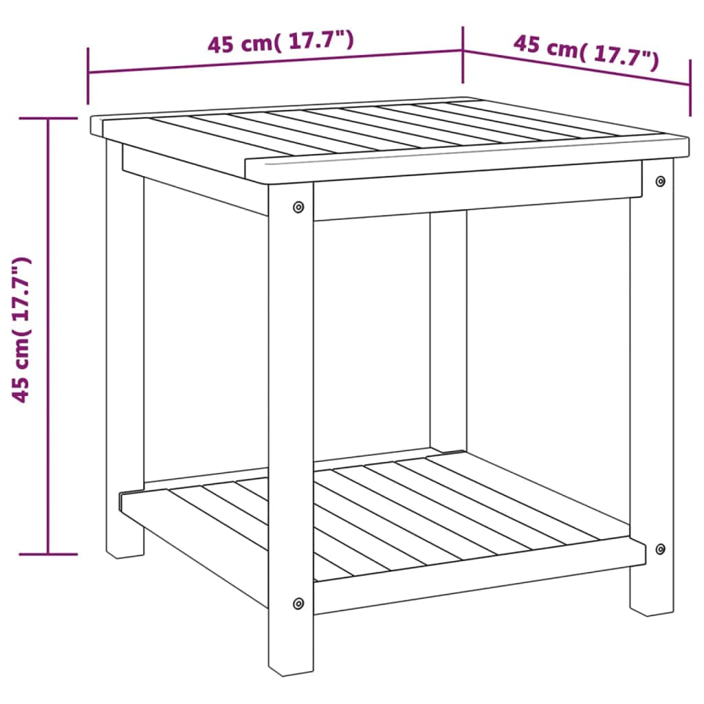 vidaXL Bijzettafel 45x45x45 cm massief acaciahout - Aashly
