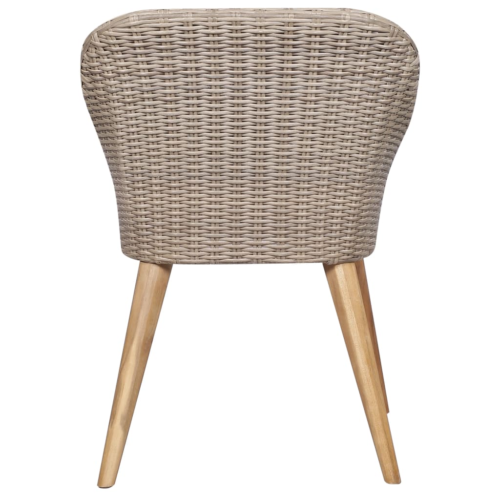 vidaXL Tuinstoelen 2 st met kussens poly rattan bruin - Aashly