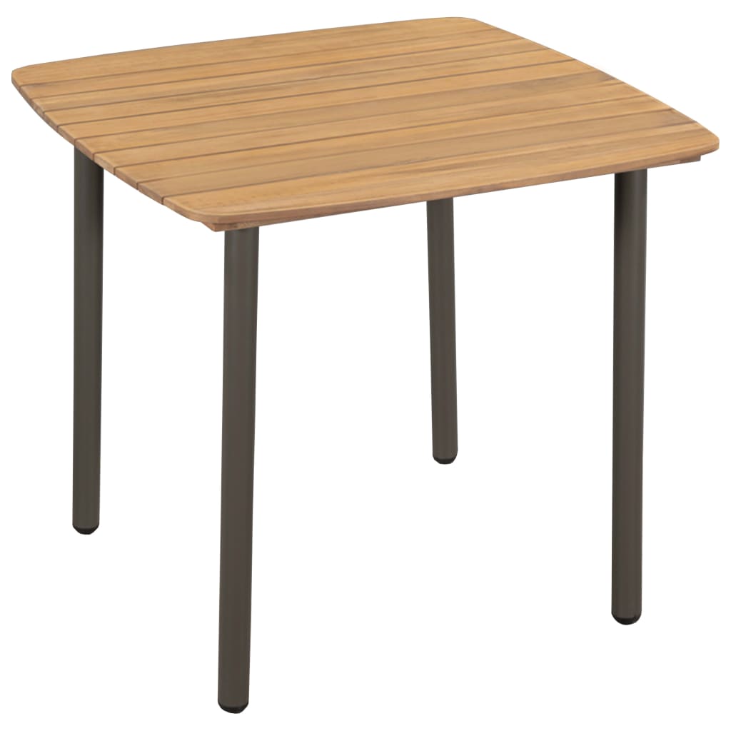 vidaXL Tuintafel 80x80x72 cm massief acaciahout en staal - Aashly