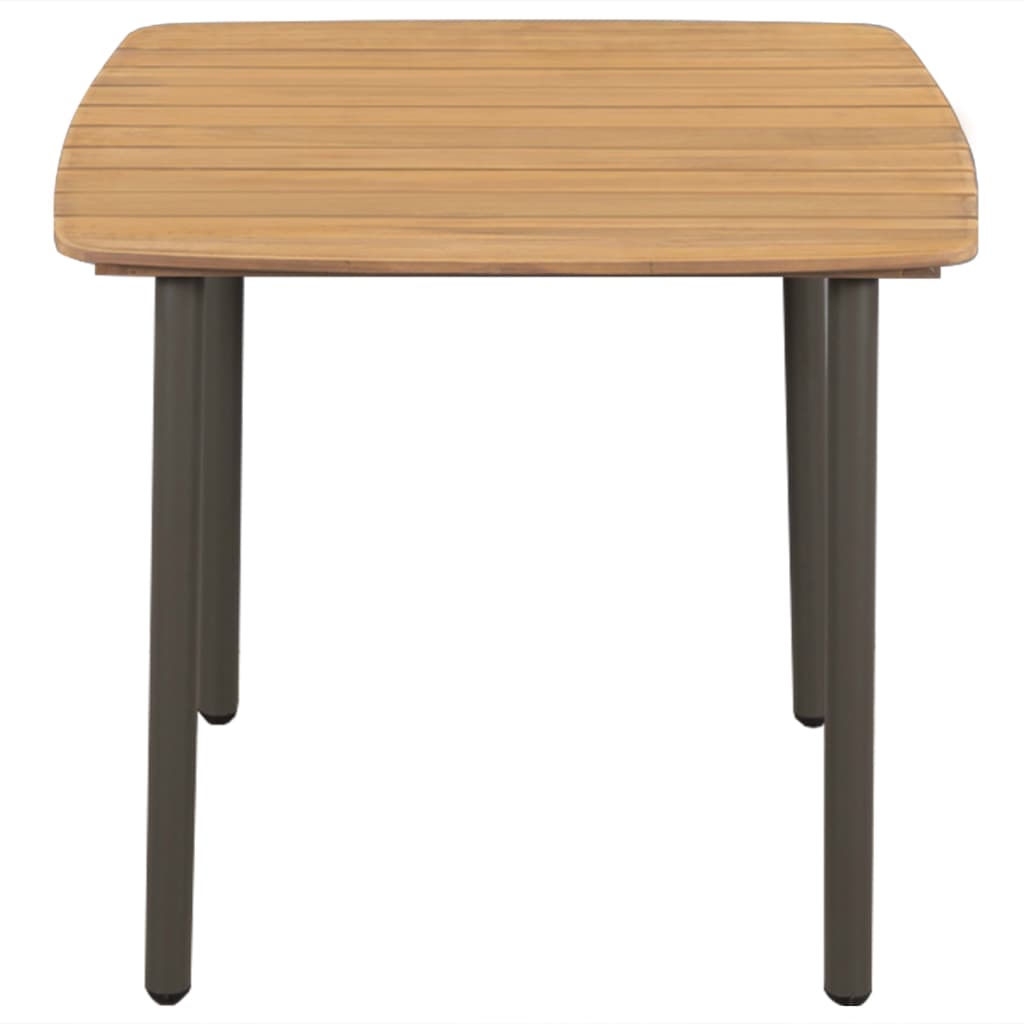 vidaXL Tuintafel 80x80x72 cm massief acaciahout en staal - Aashly