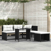 vidaXL 4-Piece Garden Sofa Set with Cushions Poly Rattan Grey