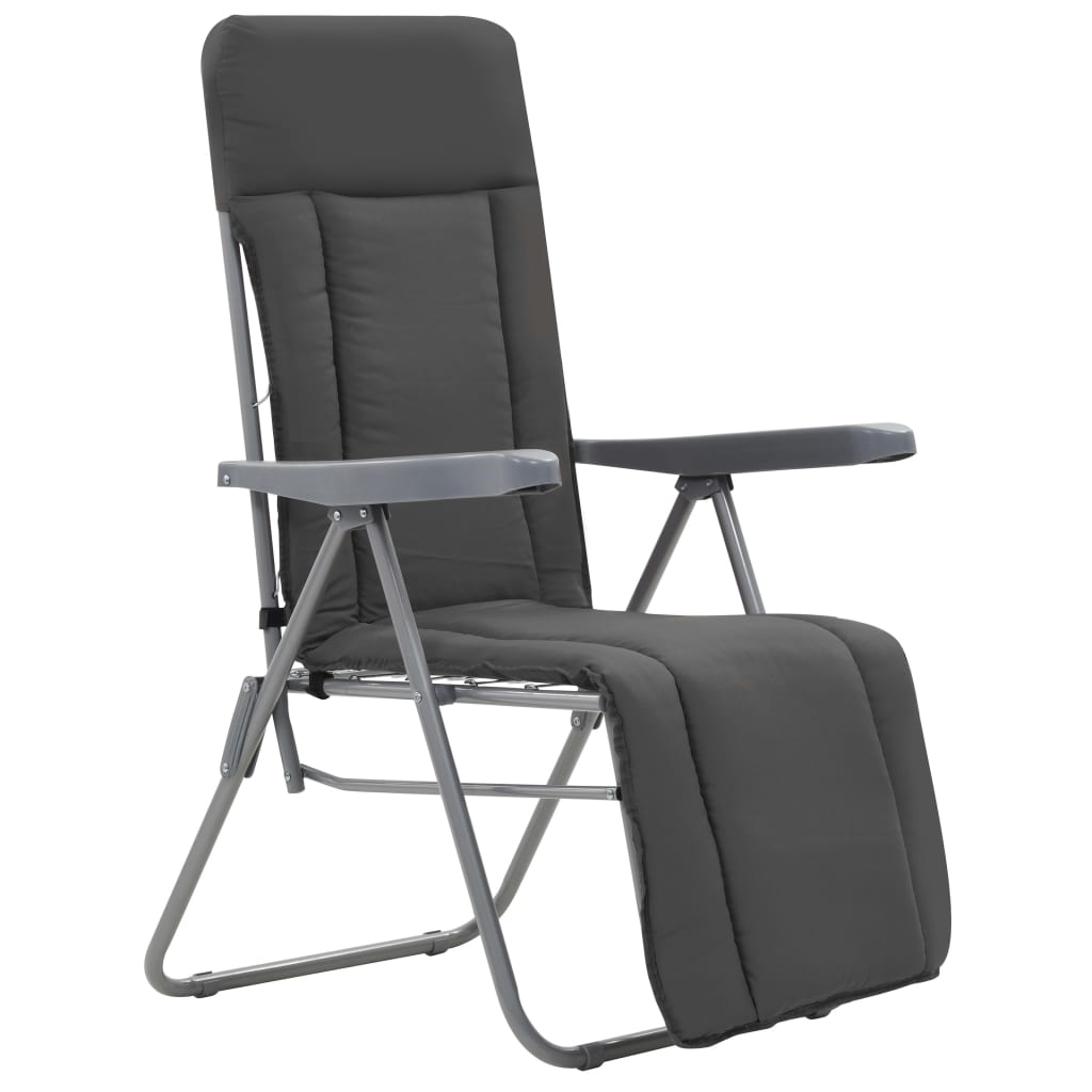 vidaXL Tuinstoelen met kussen inklapbaar 2 st grijs - Aashly