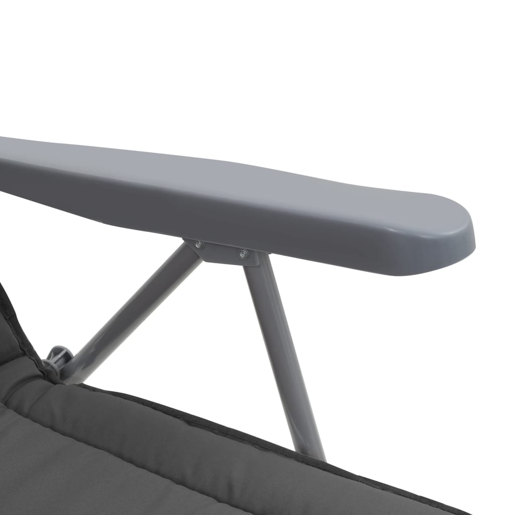 vidaXL Tuinstoelen met kussen inklapbaar 2 st grijs - Aashly
