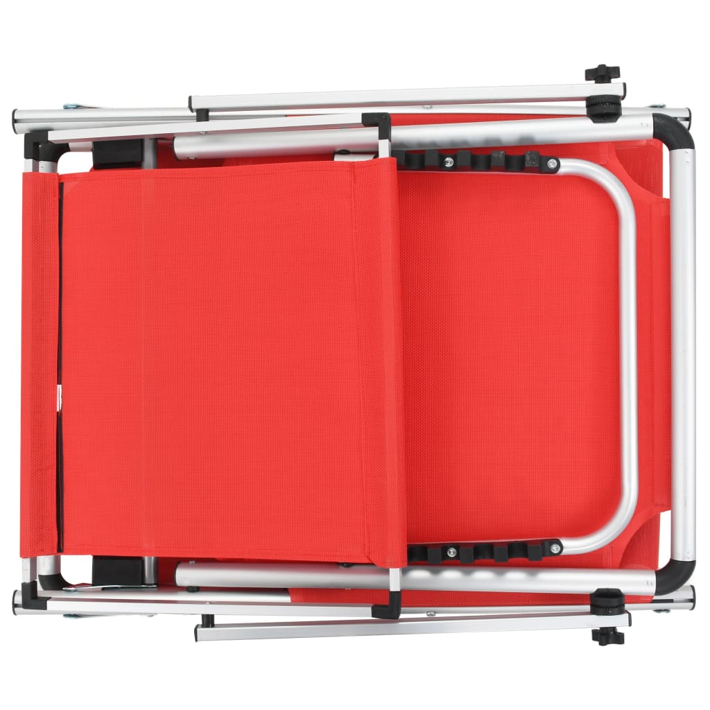 vidaXL Ligbed inklapbaar met dak aluminium en textileen zwart