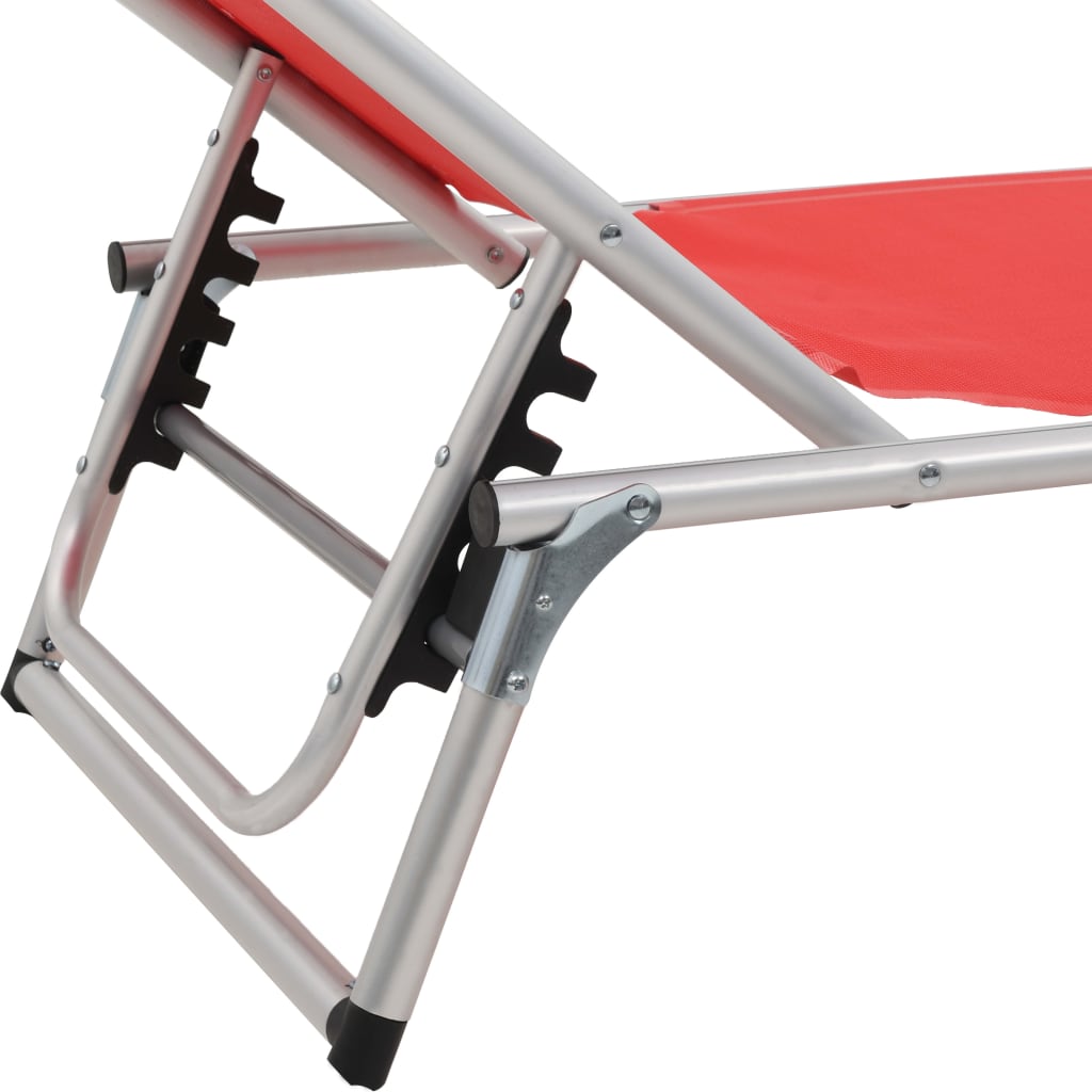 vidaXL Ligbed inklapbaar met dak aluminium en textileen zwart