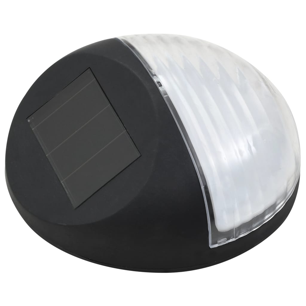 vidaXL LED-wandlampen solar rond zwart 12 st - Aashly