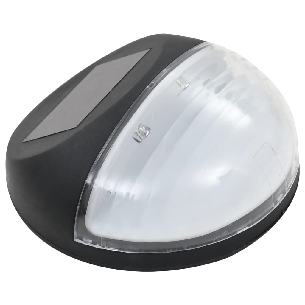 vidaXL LED-wandlampen solar rond zwart 12 st - Aashly