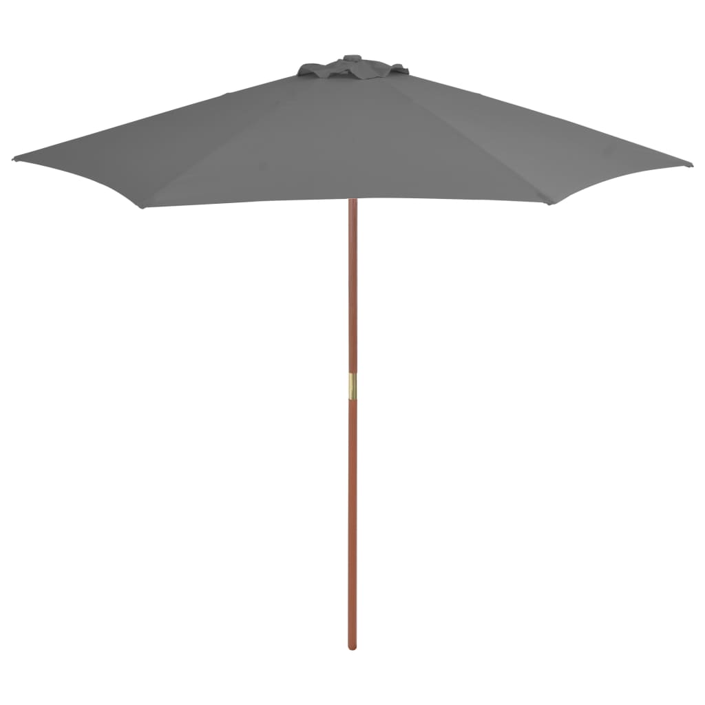 vidaXL Parasol 270x270 cm houten paal groen - Aashly