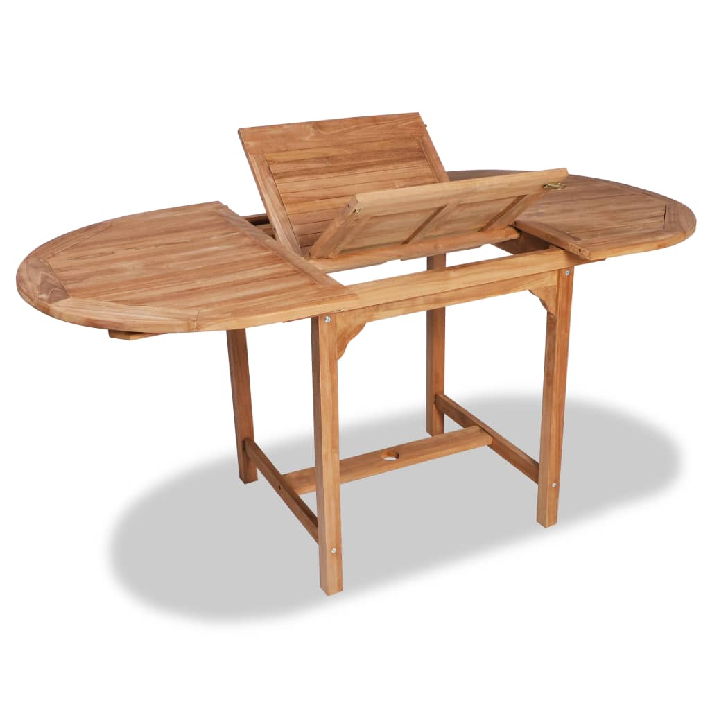 vidaXL Tuintafel verlengbaar (110-160)x80x75 cm massief teakhout - Aashly