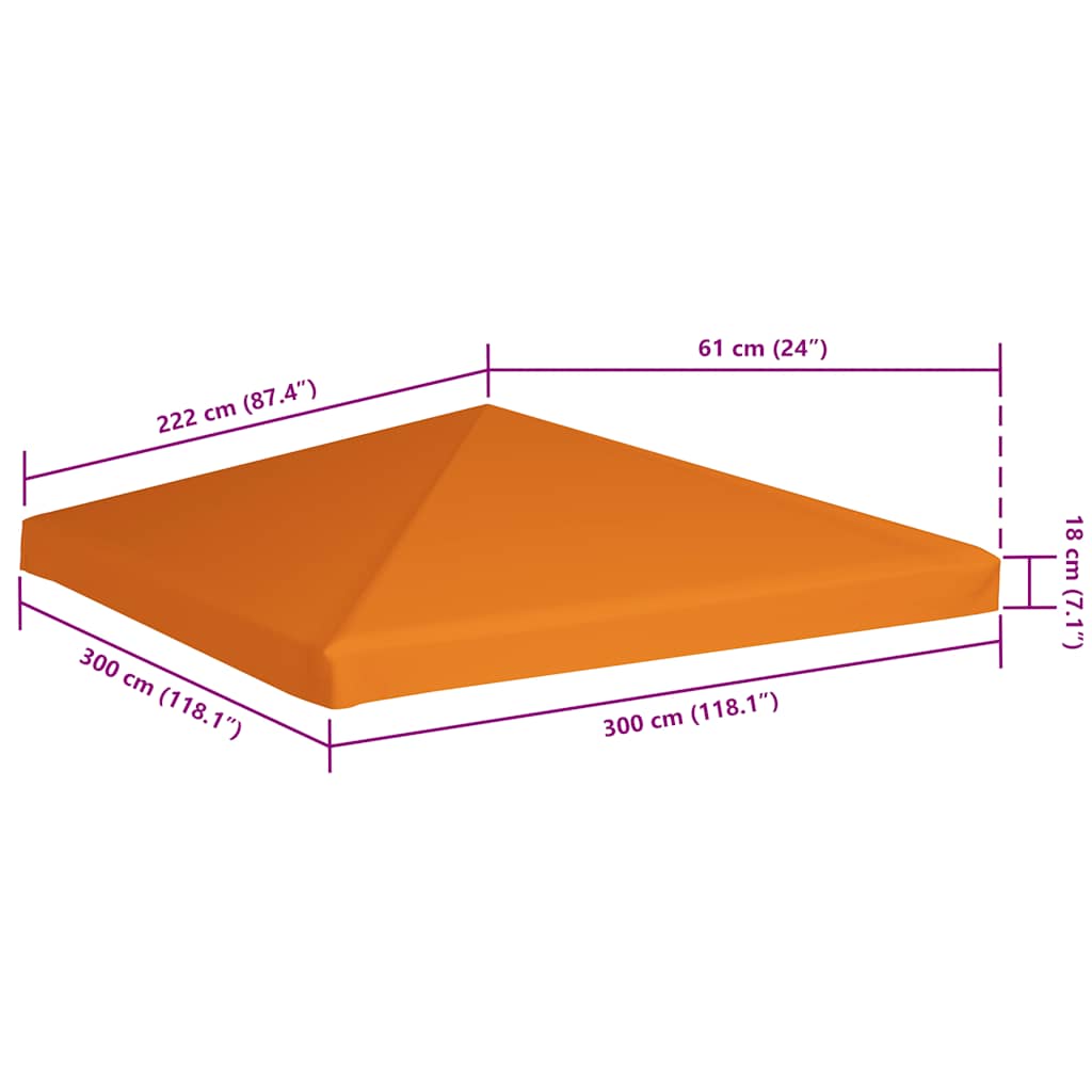 vidaXL Prieeldak 310 g/m² 3x3 m oranje