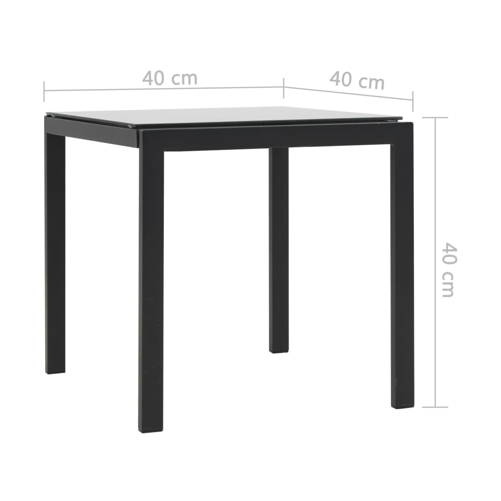 vidaXL Ligbedden 2 st met tafel poly rattan en textileen zwart - Aashly