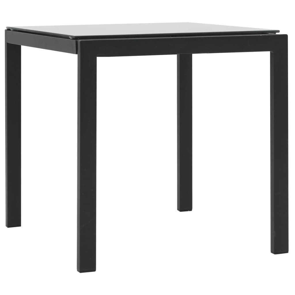 vidaXL Ligbedden 2 st met tafel poly rattan en textileen zwart - Aashly