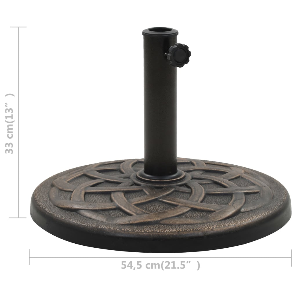 vidaXL Parasolvoet rond 19 kg polyresin bronskleurig - Aashly