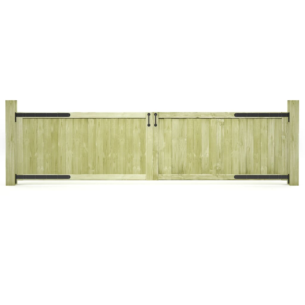 vidaXL Poorten 2 st 300x100 cm geïmpregneerd grenenhout