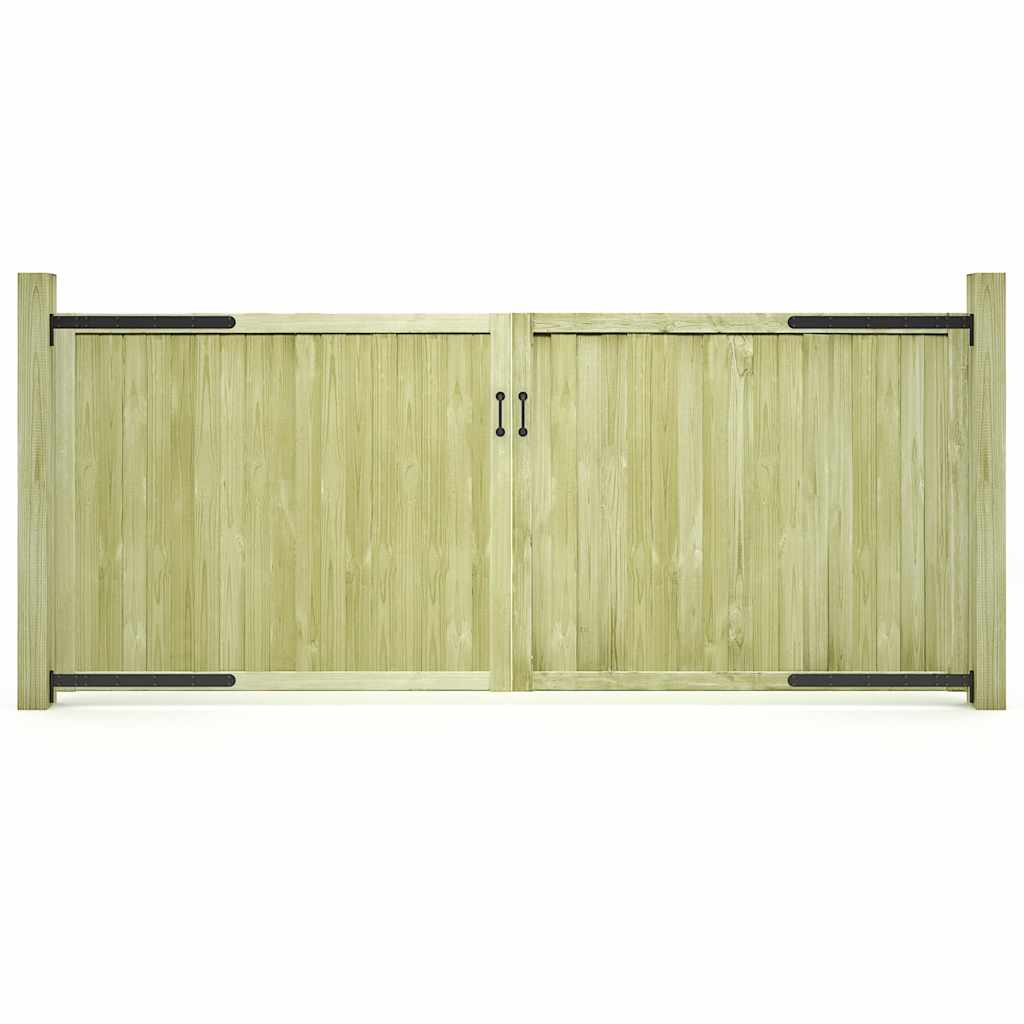 vidaXL Poorten 2 st 300x100 cm geïmpregneerd grenenhout