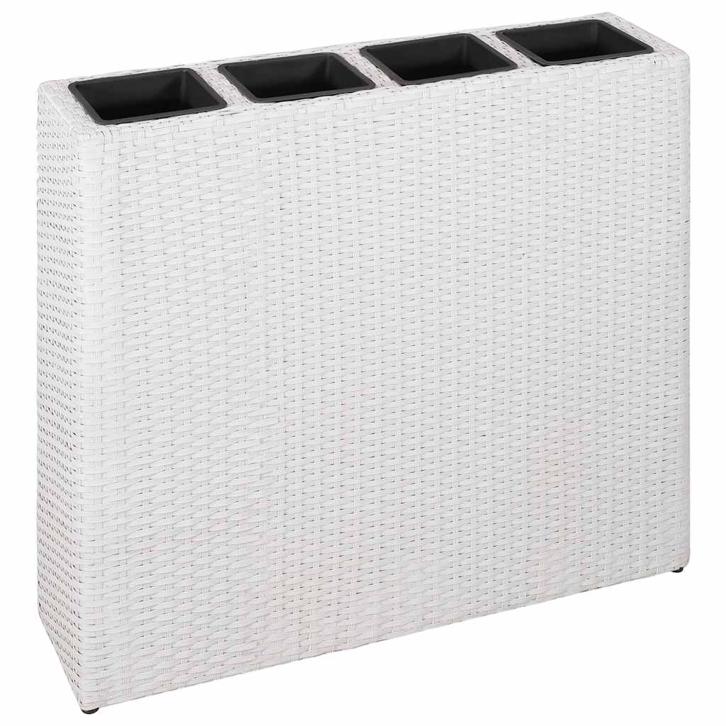 vidaXL Plantenbak verhoogd met 4 potten poly rattan zwart - Aashly