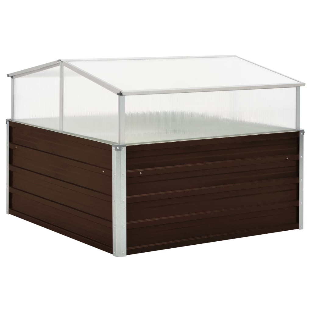 vidaXL Tuinkas 100x100x77 cm gegalvaniseerd staal antraciet - Aashly